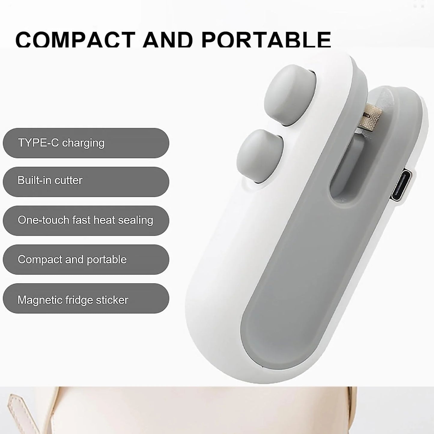 Automatic 2 in 1 Portable USB Mini Bag Sealing & Cutting Machine